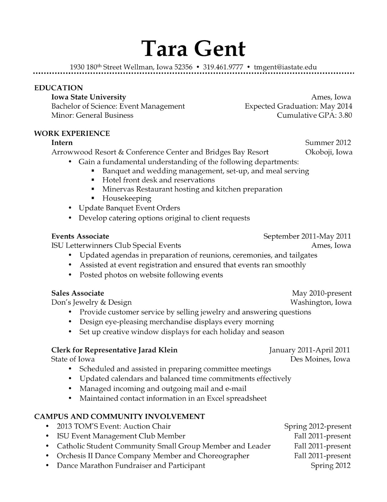 Sample resume fundraising manager